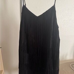 Elegant Black Fringe Dress